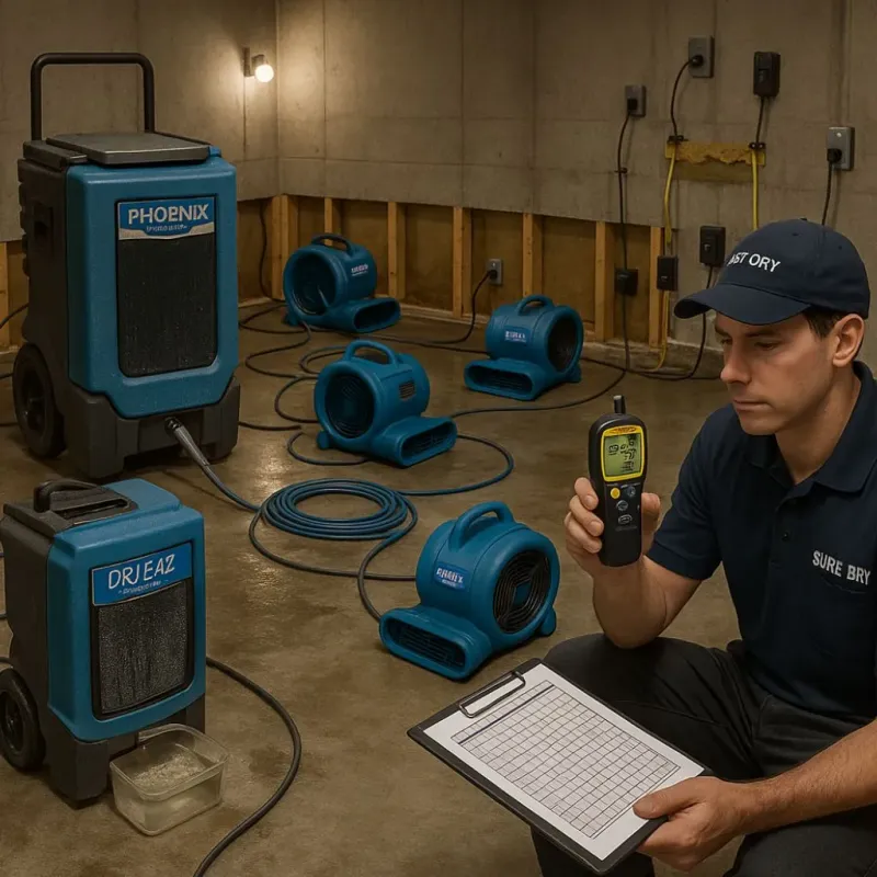 Structural Drying and Dehumidification process in Succasunna, NJ